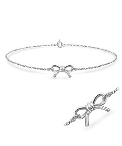 Adorable Bow Silver Bracelet BRS-132